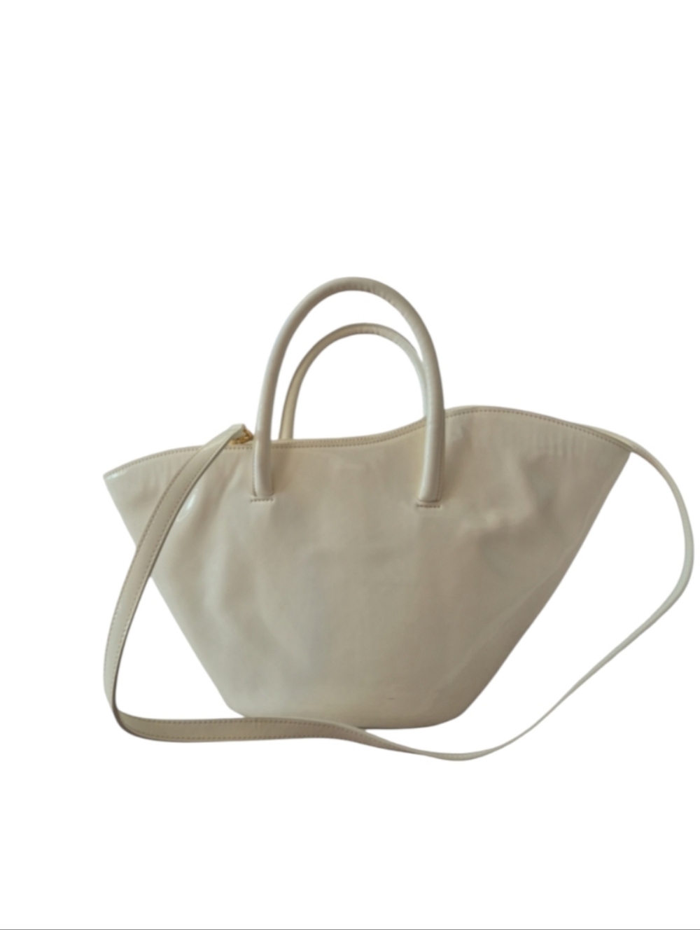 Little Liffner Tulip Cream Patent Leather Bag